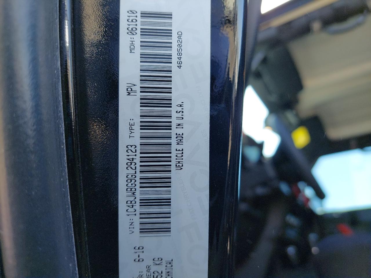 1C4BJWBG9GL294123 - 2016 Jeep Wrangler - #47338425