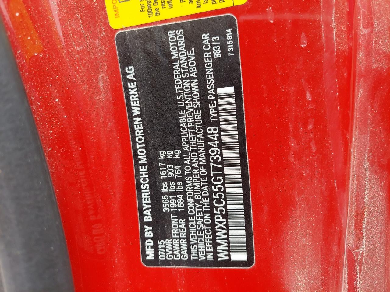 WMWXP5C55GT739448 - 2016 MINI COOPER - #49190685