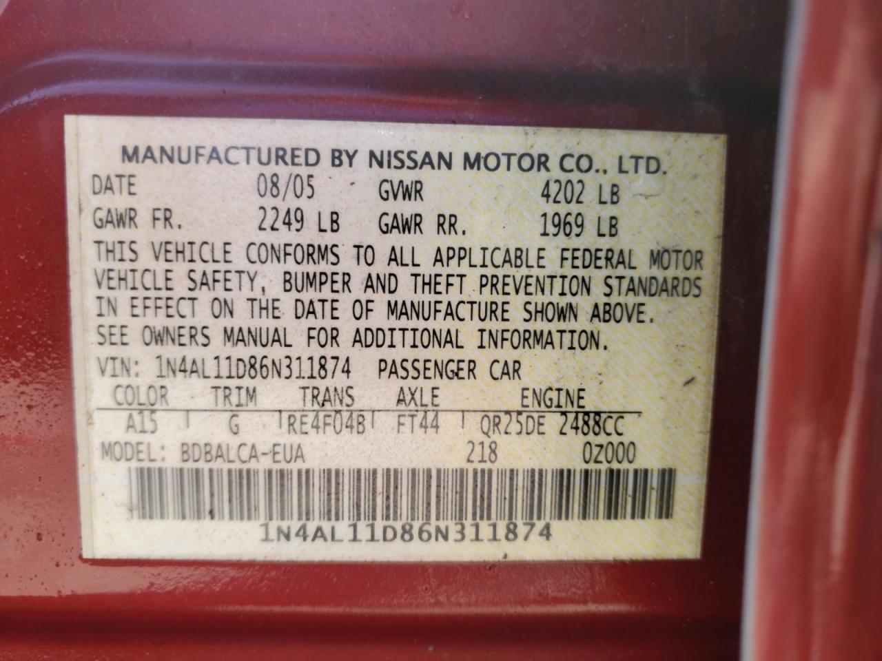 2006 Nissan Altima - Image 12
