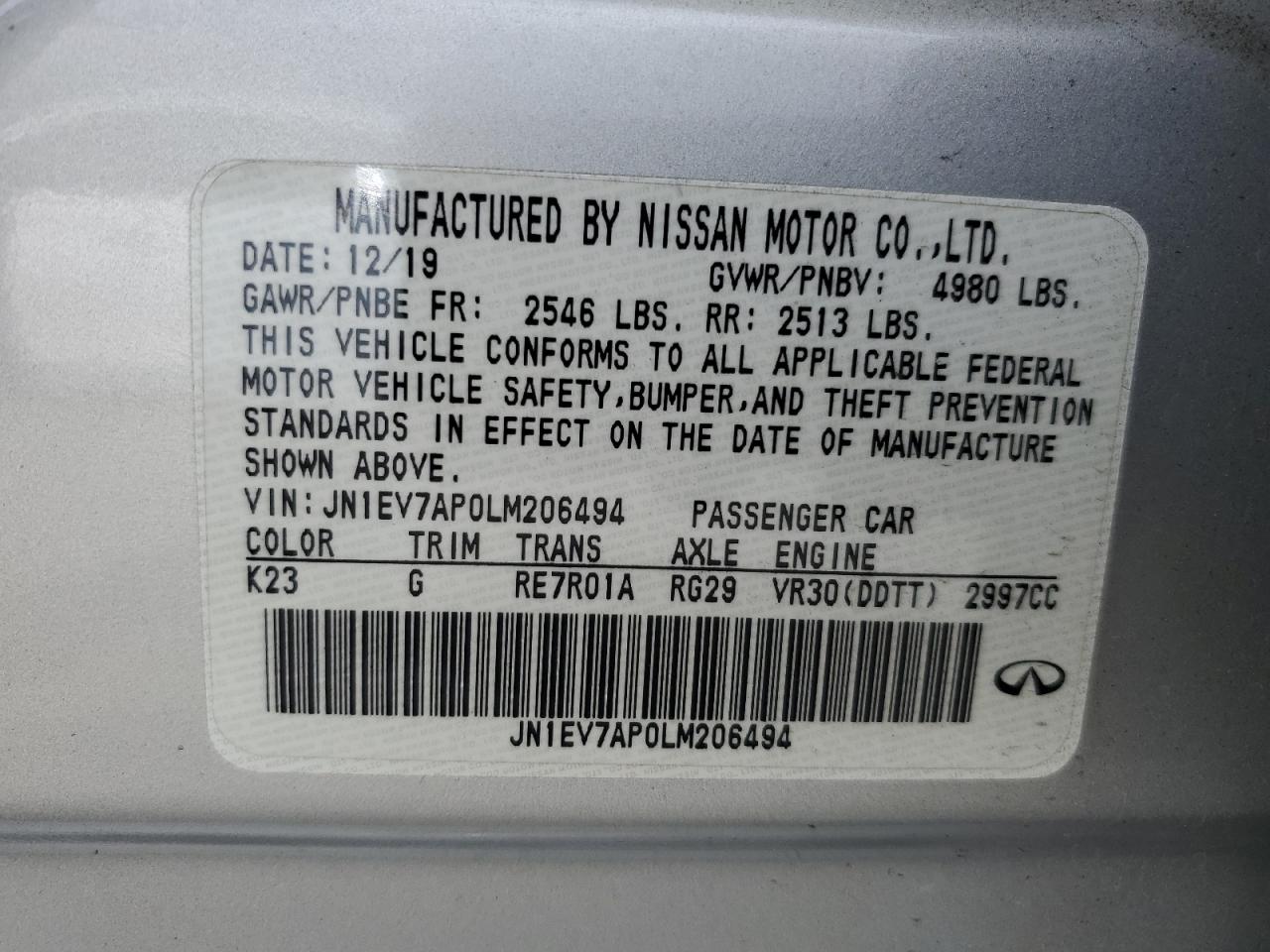 2020 Infiniti Q50 - Image 12