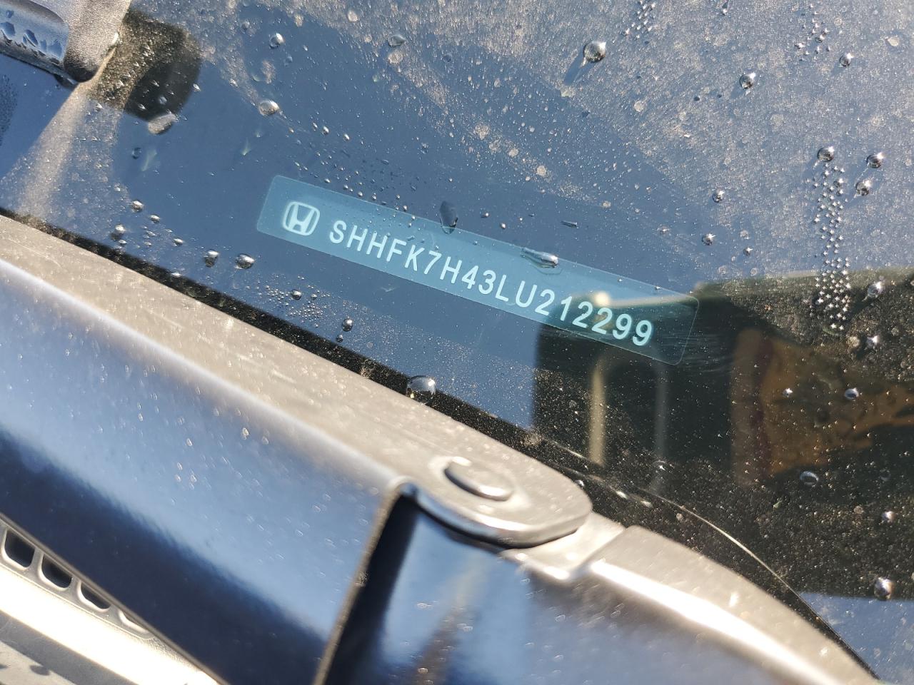 2020 Honda Civic Sport VIN: SHHFK7H43LU212299 Lot: 50380785