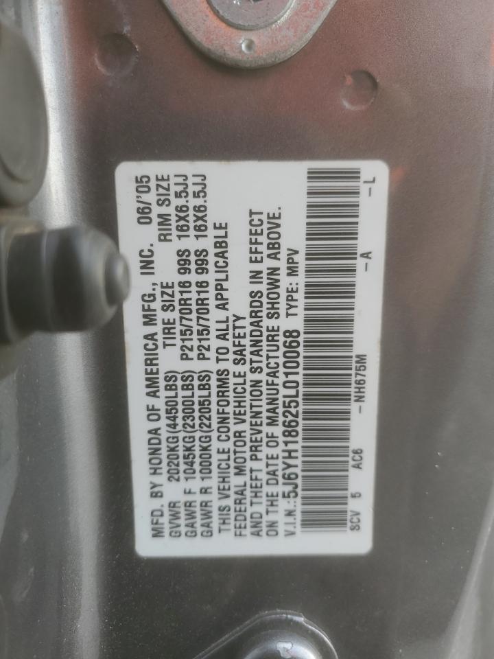 2005 Honda Element Ex VIN: 5J6YH18625L010068 Lot: 46876945