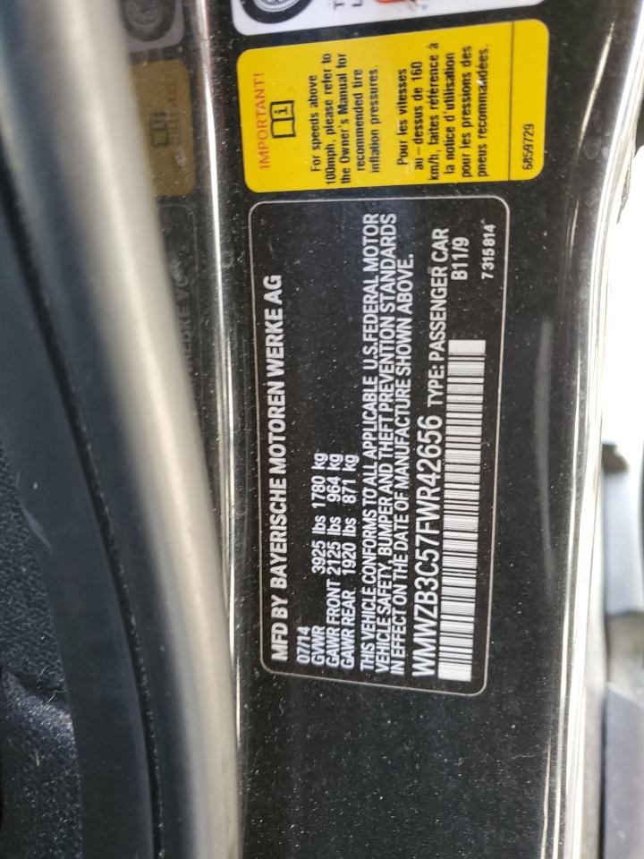 2015 Mini Cooper Countryman VIN: WMWZB3C57FWR42656 Lot: 48804485