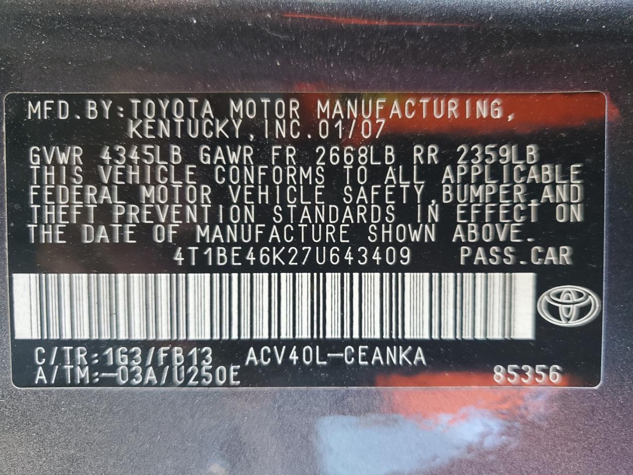 2007 Toyota Camry - Image 12