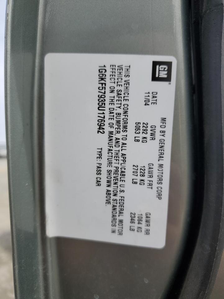 2005 Cadillac Deville Dts VIN: 1G6KF57935U176942 Lot: 49890315