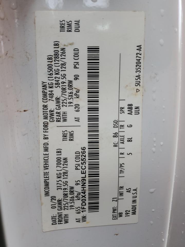 2020 Ford F450 Super Duty VIN: 1FD0X4HN9LEC55266 Lot: 50999795