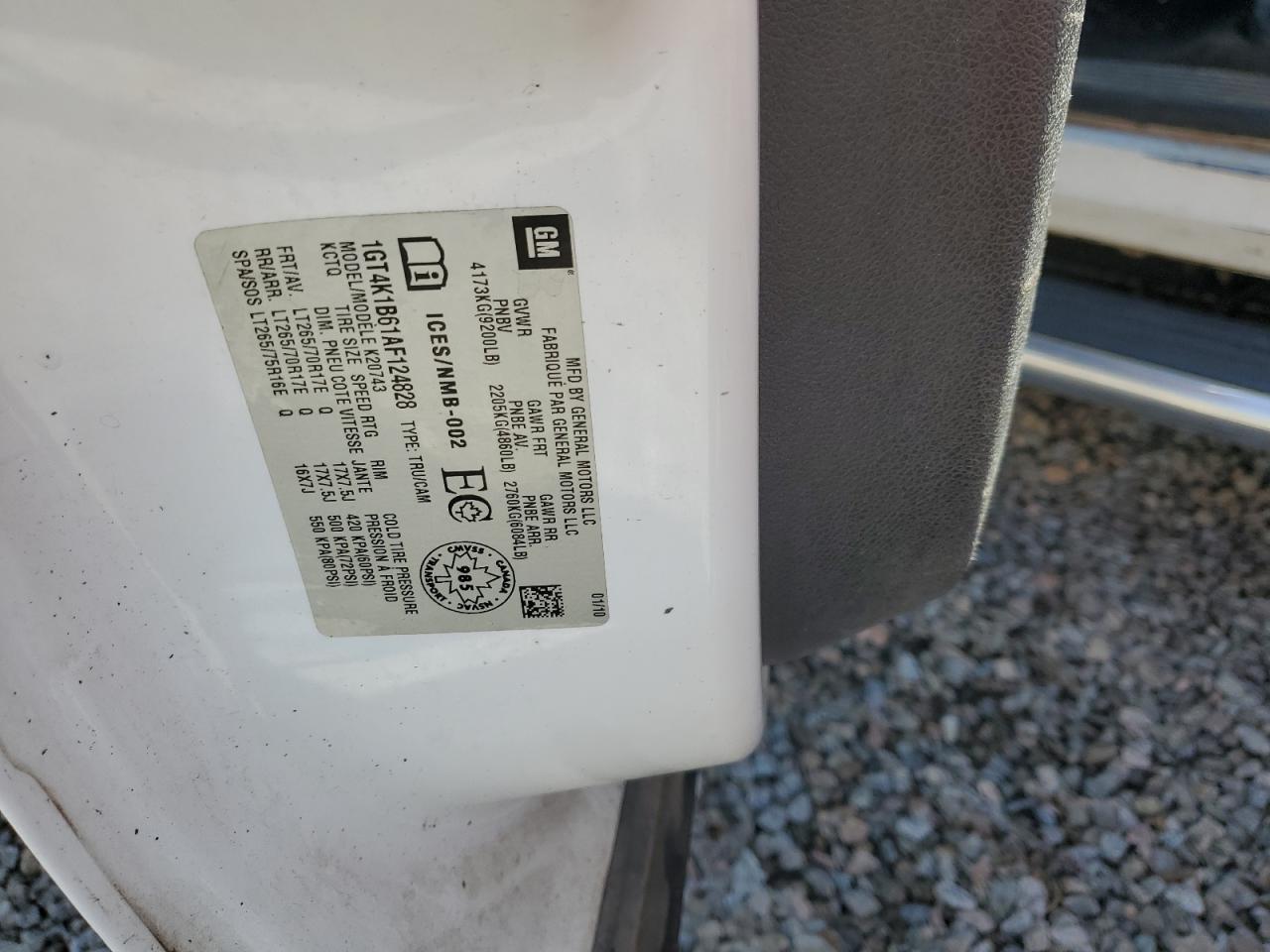 2010 GMC Sierra K2500 Slt VIN: 1GT4K1B61AF124828 Lot: 47177685