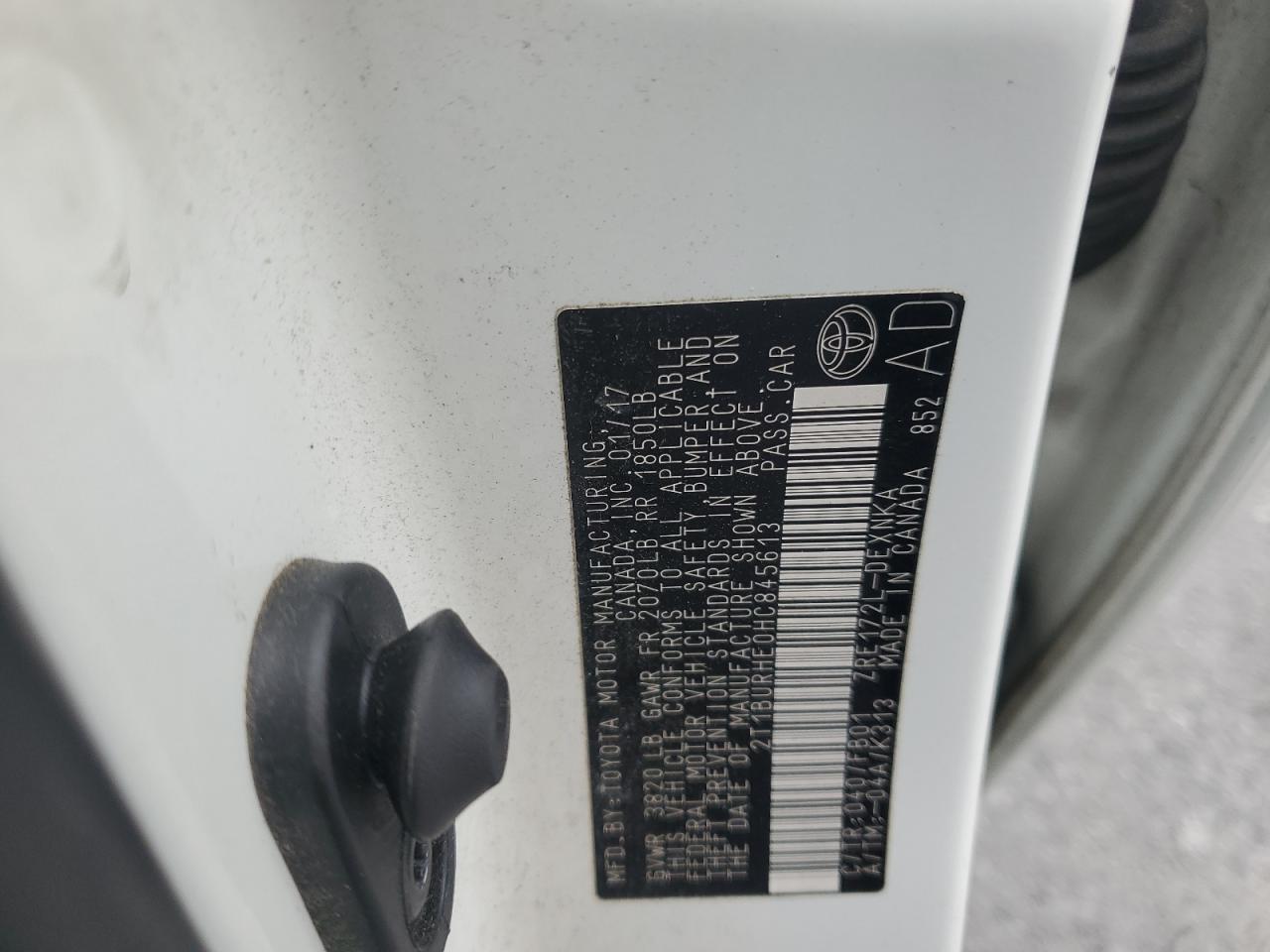 2017 Toyota Corolla L VIN: 2T1BURHE0HC845613 Lot: 49306715