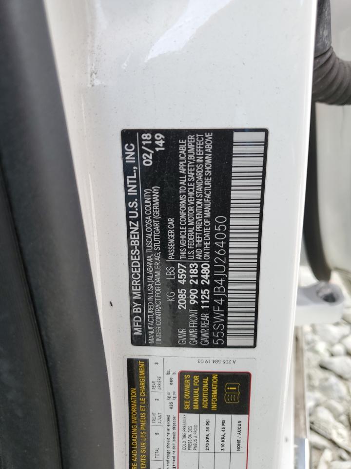 2018 Mercedes-Benz C 300 VIN: 55SWF4JB4JU264050 Lot: 48200895