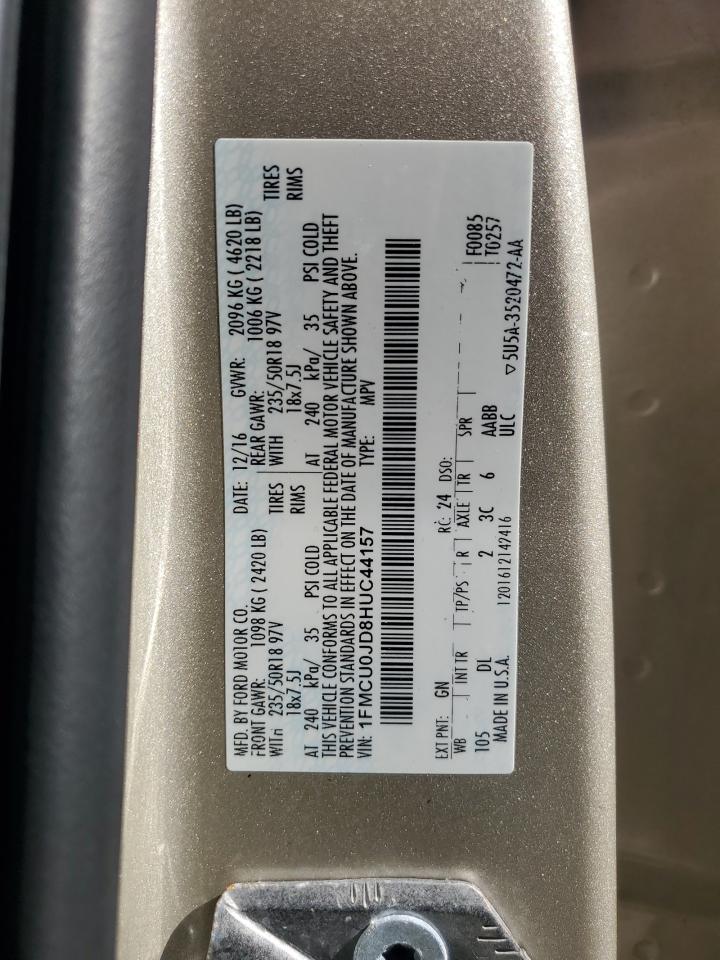 2017 Ford Escape Titanium VIN: 1FMCU0JD8HUC44157 Lot: 49683405