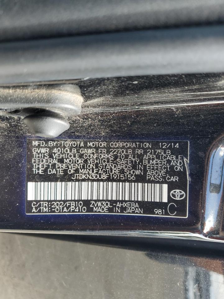 2015 Toyota Prius VIN: JTDKN3DU8F1915156 Lot: 51115345