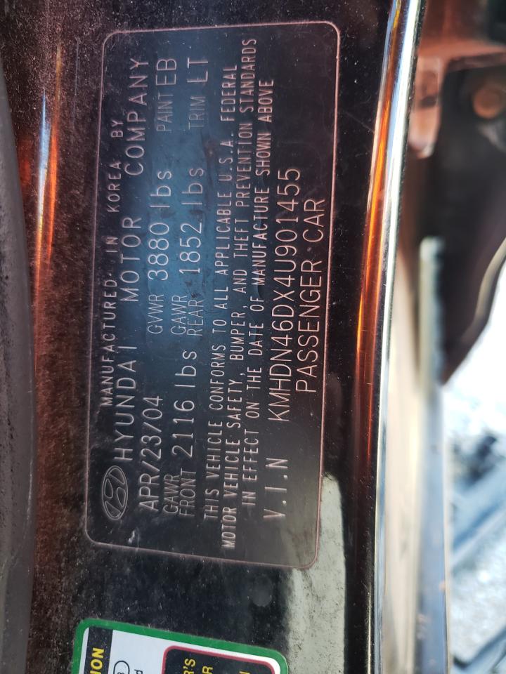 2004 Hyundai Elantra Gls VIN: KMHDN46DX4U901455 Lot: 49968395