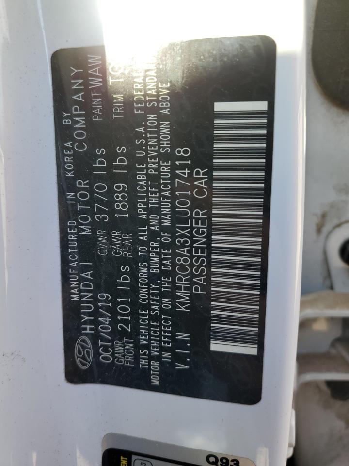 2020 Hyundai Venue Sel VIN: KMHRC8A3XLU017418 Lot: 50766665