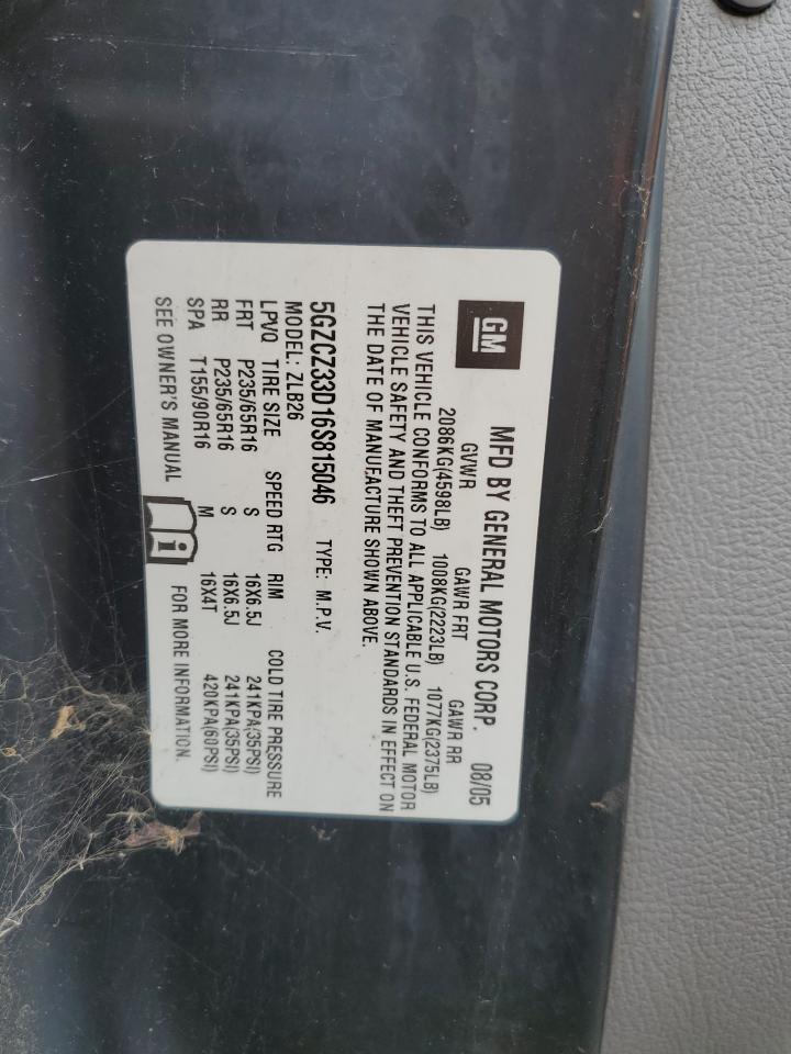2006 Saturn Vue VIN: 5GZCZ33D16S815046 Lot: 50959145