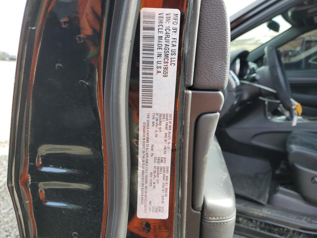 2021 Jeep Grand Cherokee Laredo VIN: 1C4RJFAG5MC819559 Lot: 47893265