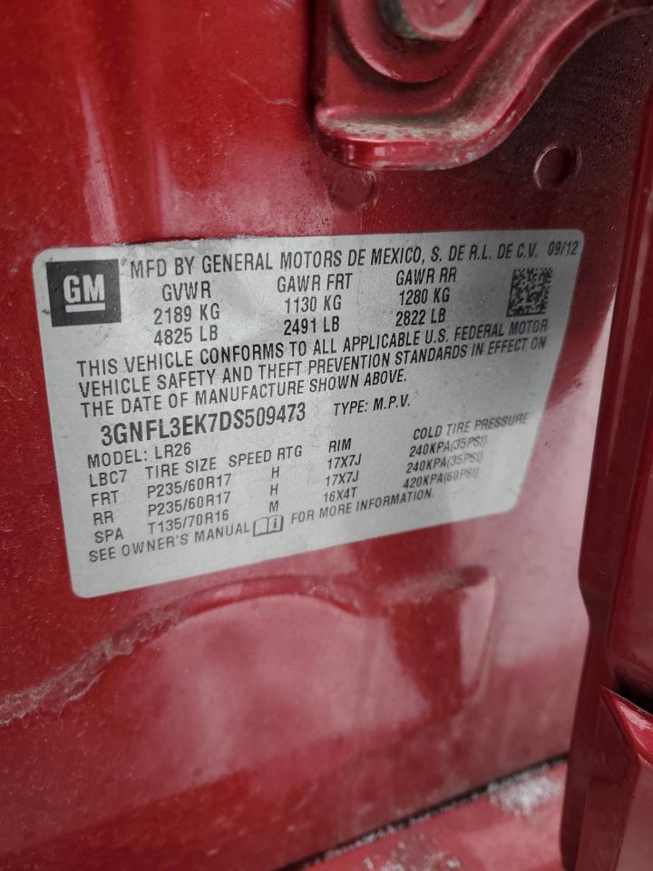 2013 Chevrolet Captiva Lt VIN: 3GNFL3EK7DS509473 Lot: 47438715