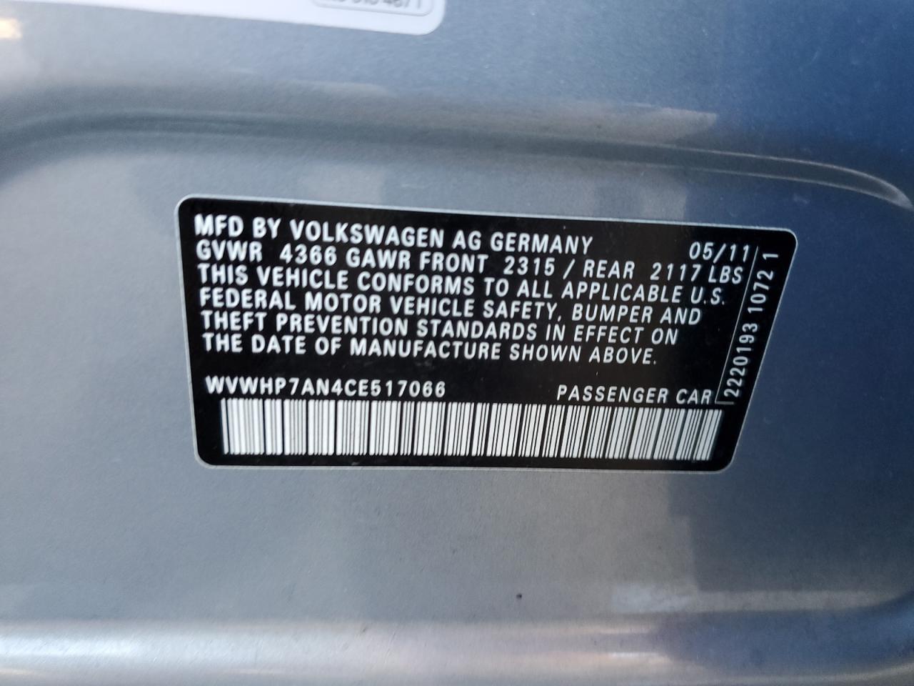 2012 Volkswagen Passat CC - Image 12