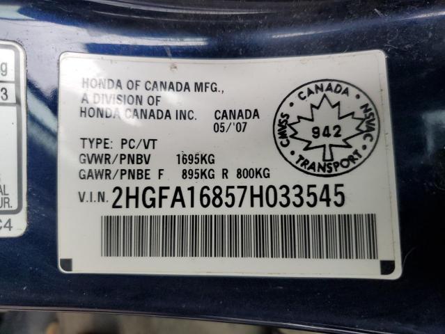2007 HONDA CIVIC EX