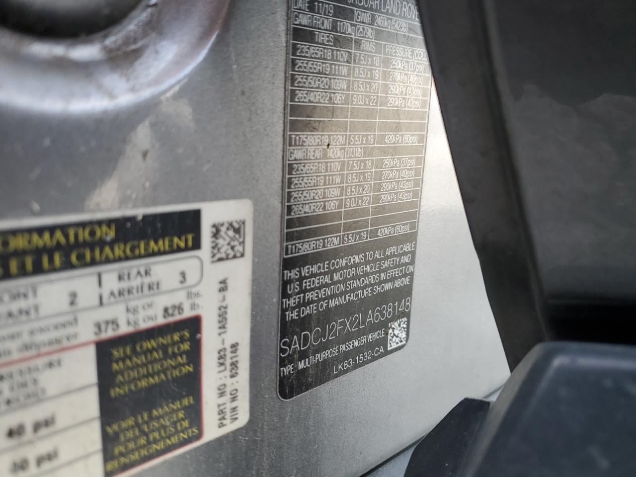 2020 Jaguar F-Pace - Image 13