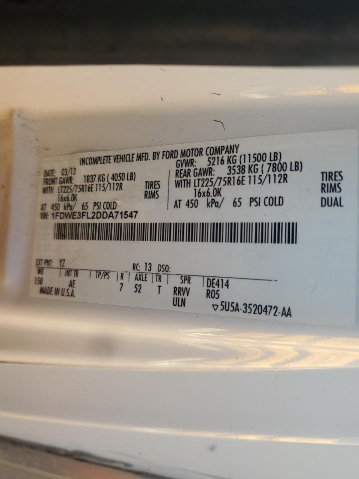 2013 Ford Econoline E350 Super Duty Cutaway Van VIN: 1FDWE3PL200A71547 Lot: 49888685