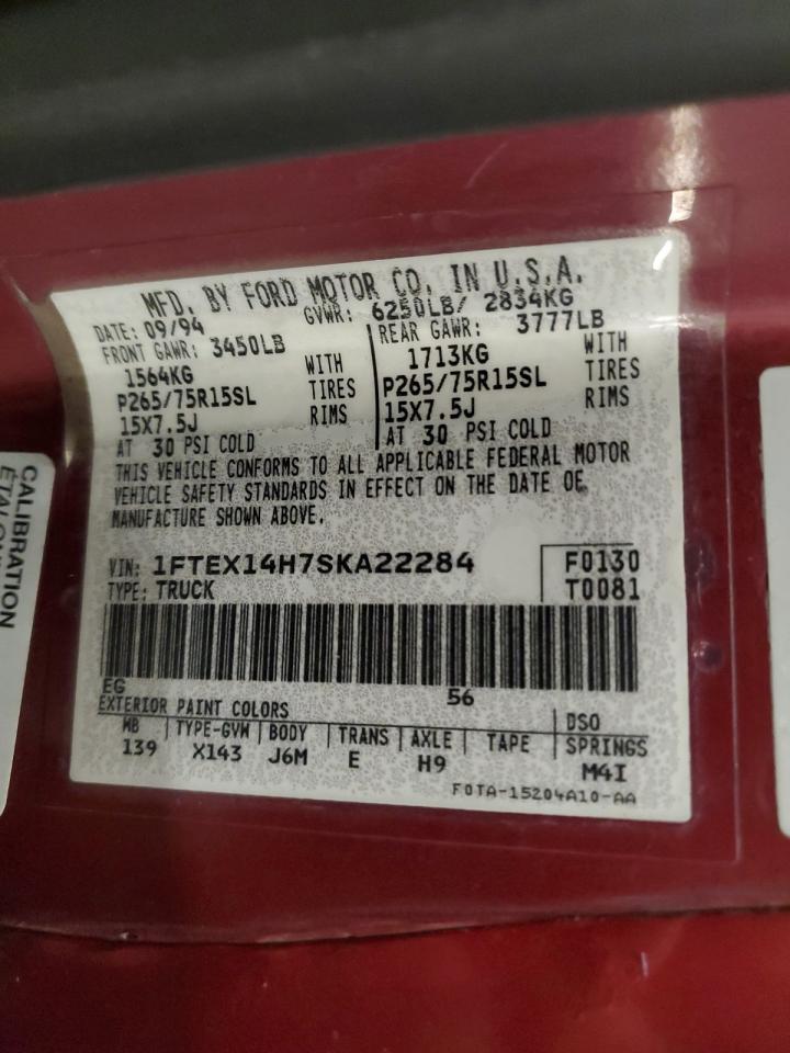 1995 Ford F150 VIN: 1FTEF14N1SLB54783 Lot: 49520235