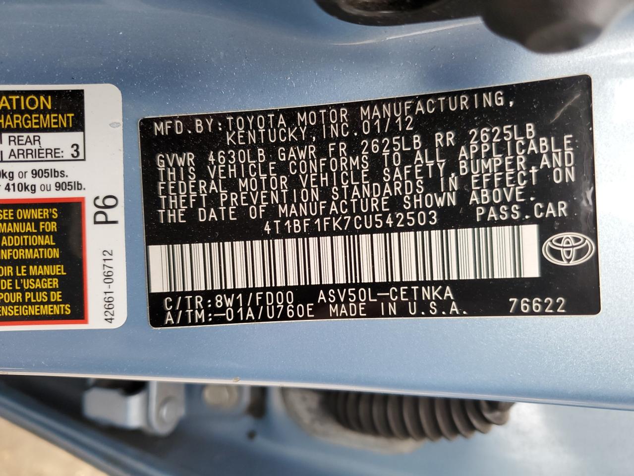 2012 Toyota Camry - Image 12