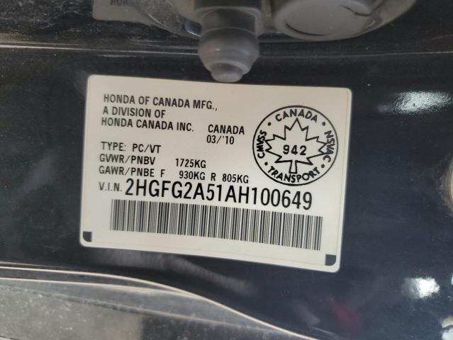 2010 HONDA CIVIC SI