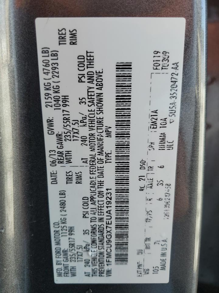 1fmcu9gx7eua19231 1FMCU9GX7EUA19231 2014 Ford Escape Se