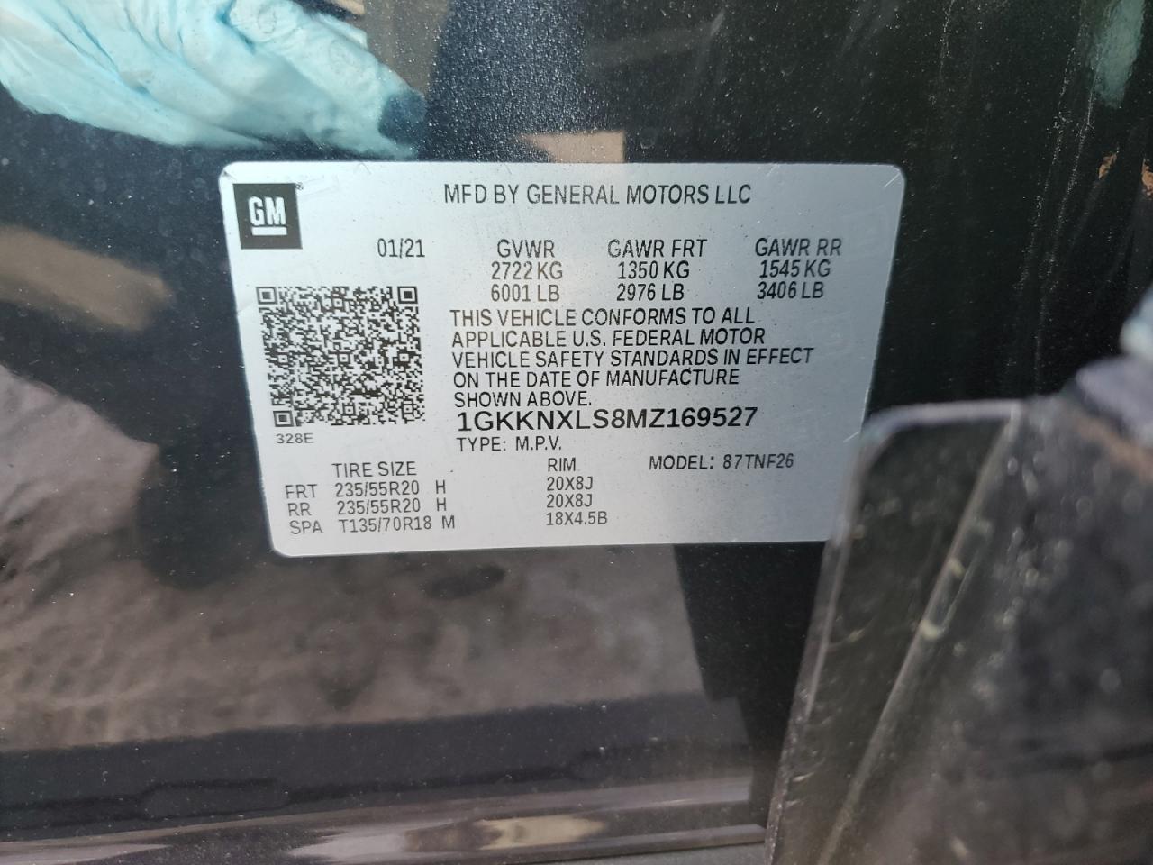 2021 GMC Acadia Denali VIN: 1GKKNXLS8MZ169527 Lot: 48239685