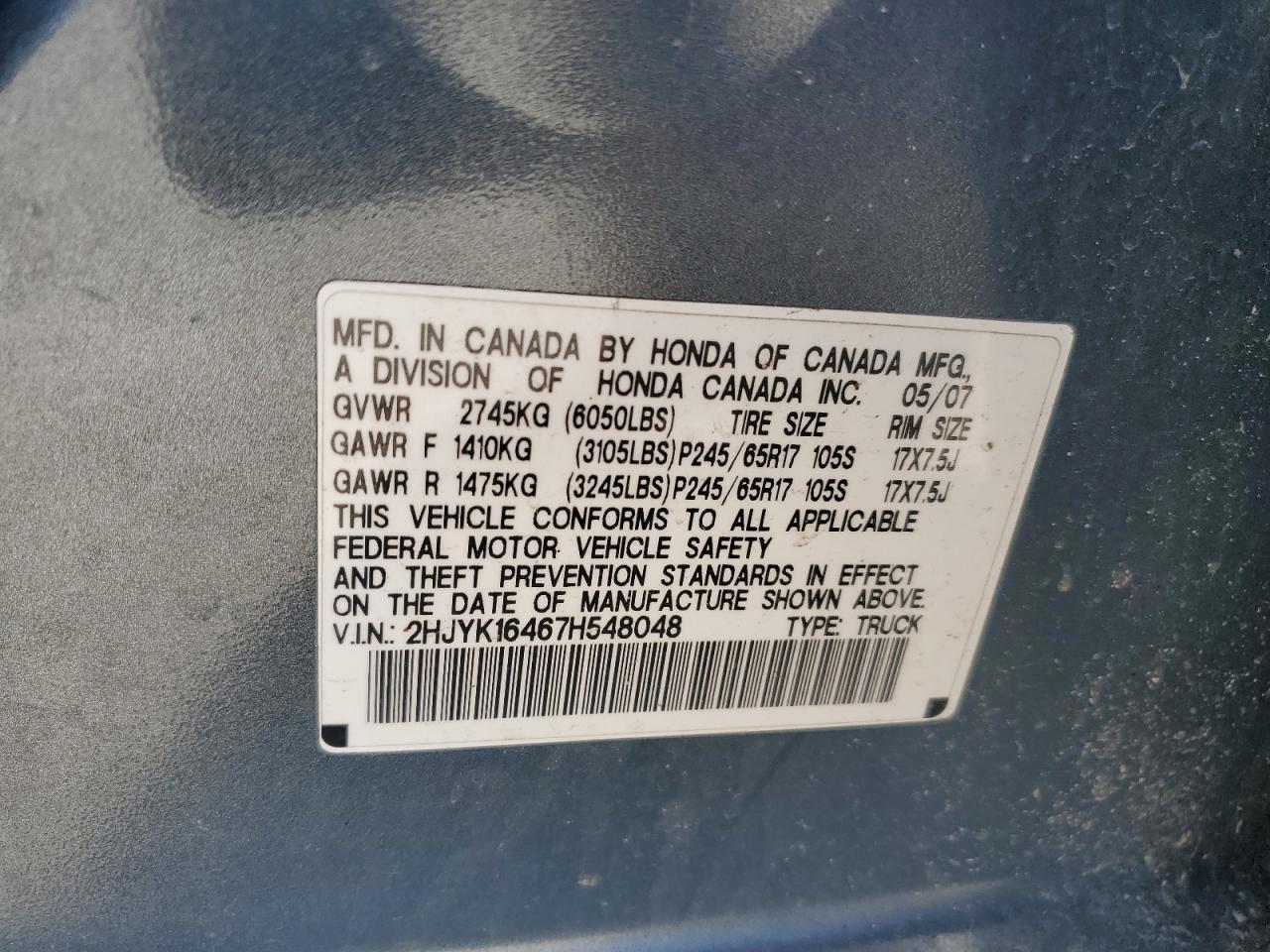 2007 Honda Ridgeline - Image 12