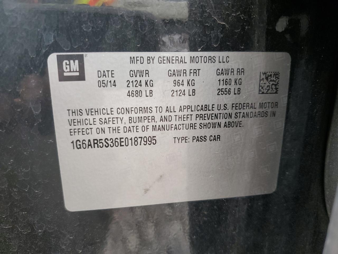 2014 Cadillac Cts Luxury Collection VIN: 1G6AR5S36E0187995 Lot: 51367245