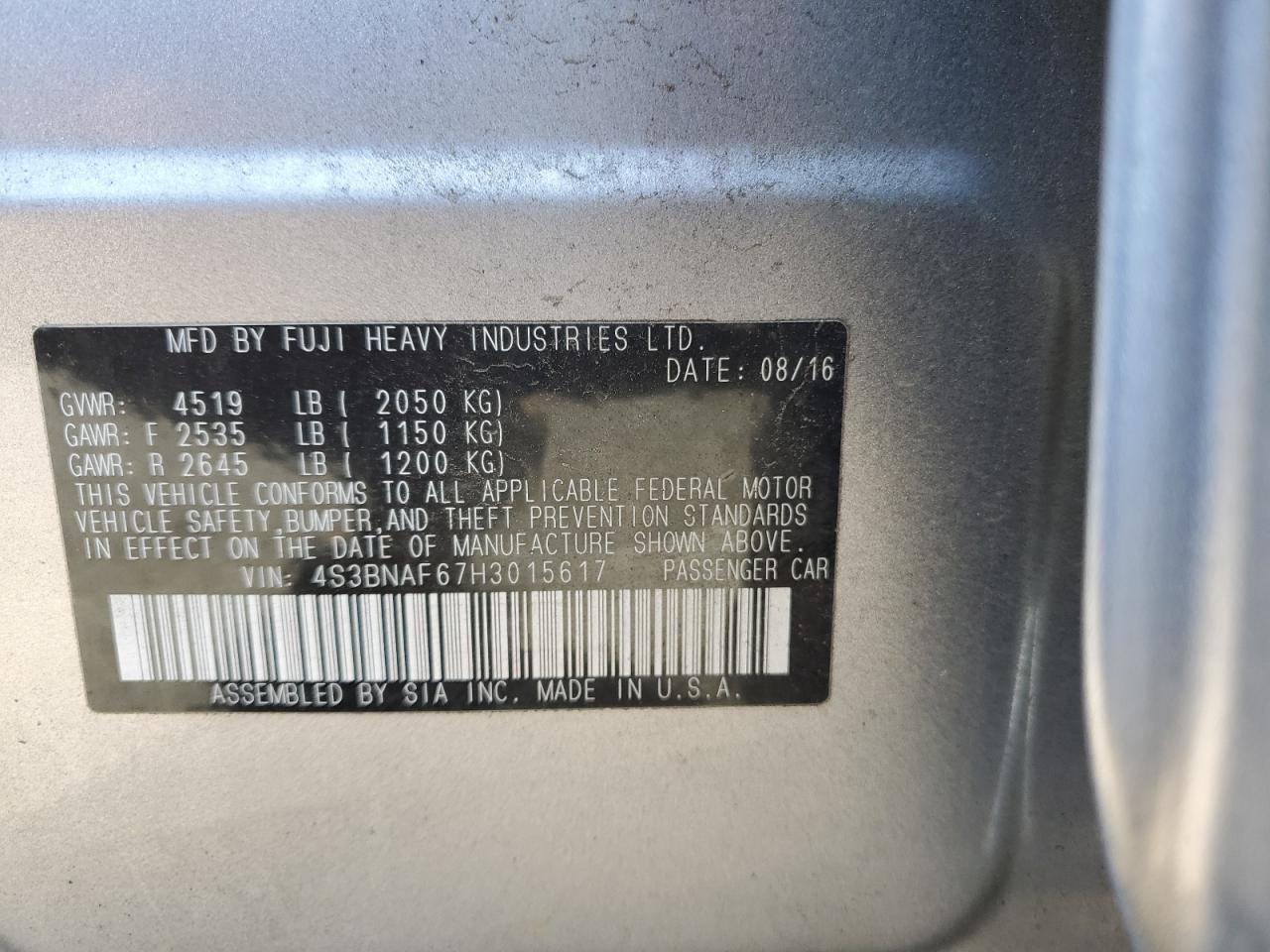 2017 Subaru Legacy - Image 12