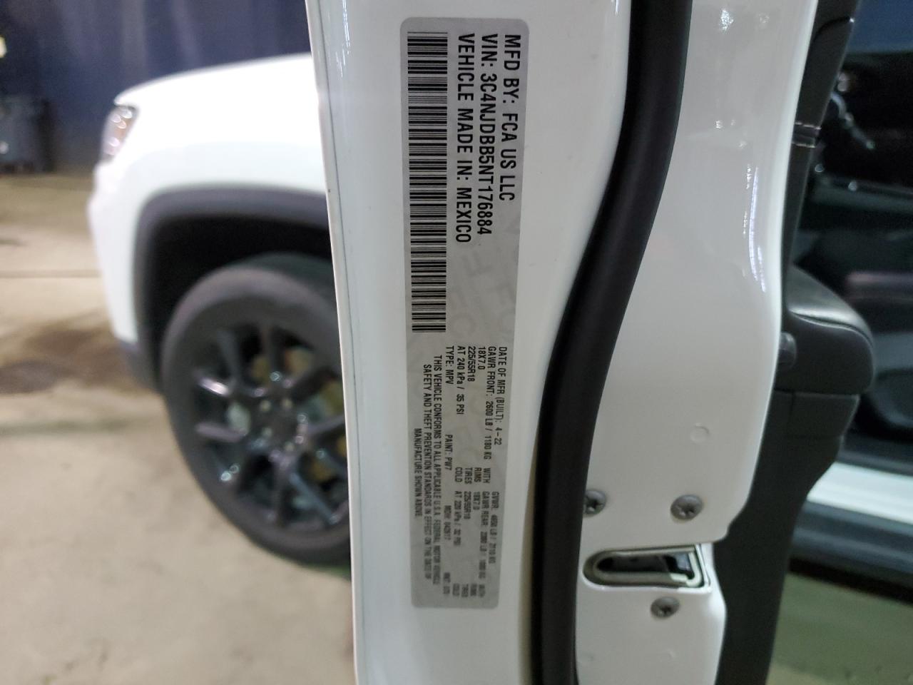 2022 Jeep Compass Latitude VIN: 3C4NJDBB5NT176884 Lot: 48881685