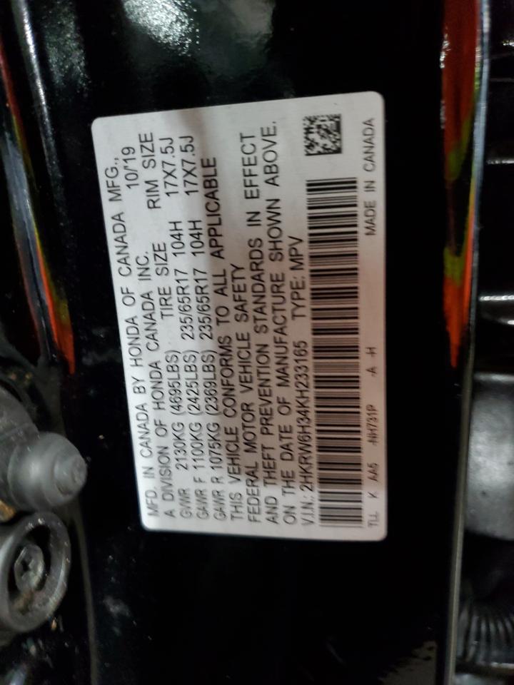 2019 Honda Cr-V Lx VIN: 2HKRW6H34KH233165 Lot: 49547985