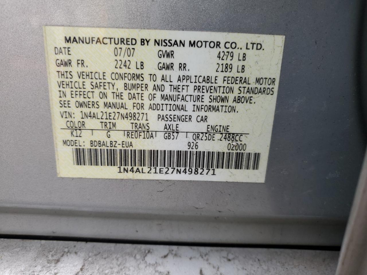 2007 Nissan Altima - Image 14
