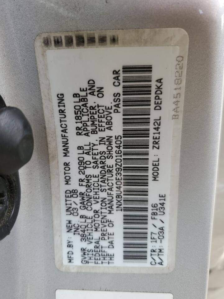 2009 Toyota Corolla Base VIN: 1NXBU40E39Z016405 Lot: 51069275