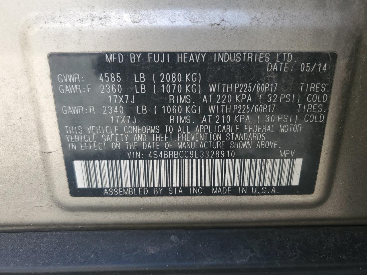2014 Subaru Outback - Image 14