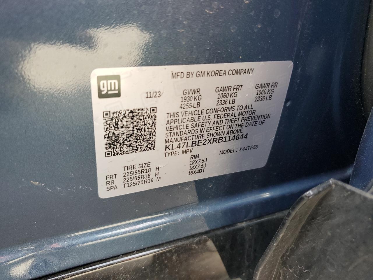 2024 Buick Envista Sport Touring VIN: KL47LBE2XRB114644 Lot: 49502595