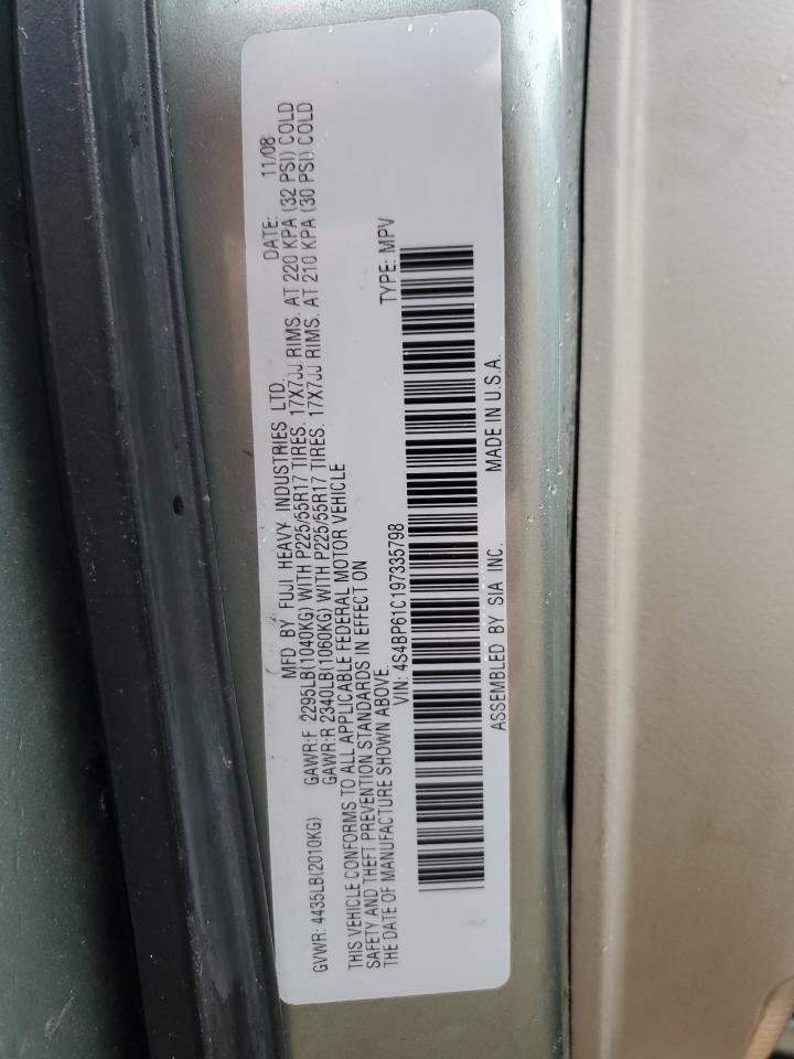 2009 Subaru Outback 2.5I VIN: 4S4BP61C197335798 Lot: 47738595
