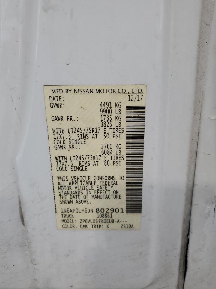 2018 Nissan Nv 2500 S VIN: 1N6AF0LY6JN802901 Lot: 51078475