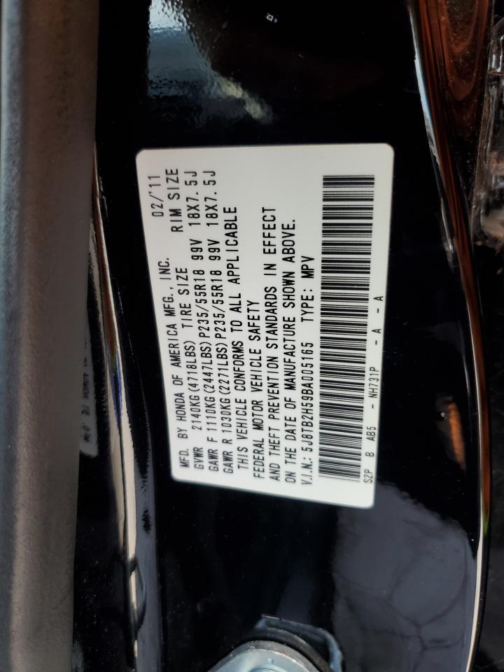 2011 Acura Rdx Technology VIN: 5J8TB2H59BA005165 Lot: 50839325