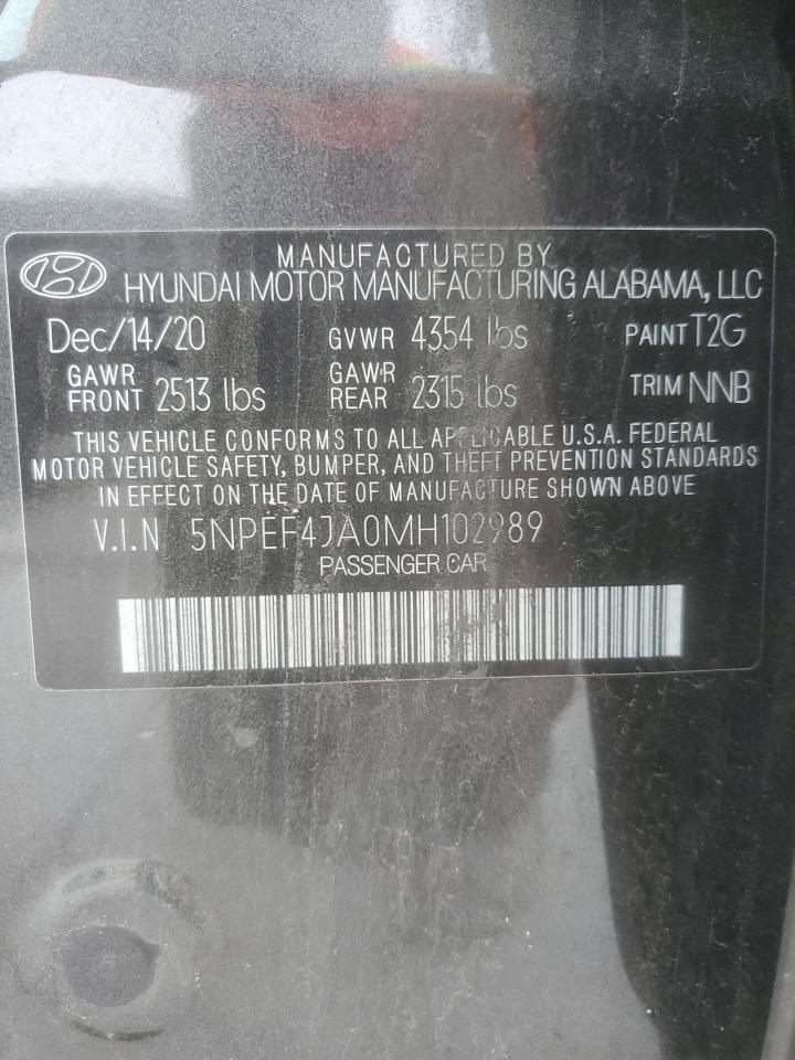 2021 Hyundai Sonata Sel VIN: 5NPEF4JA0MH102989 Lot: 50561905