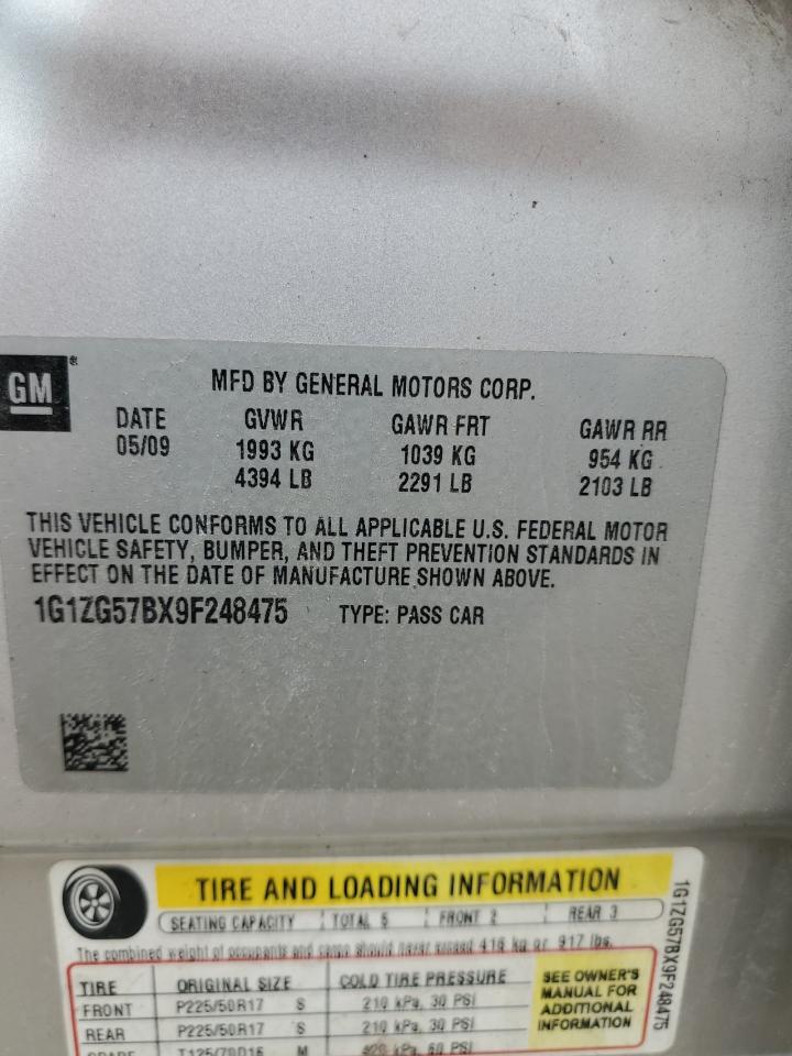 2009 Chevrolet Malibu Ls VIN: 1G1ZG57BX9F248475 Lot: 46108345