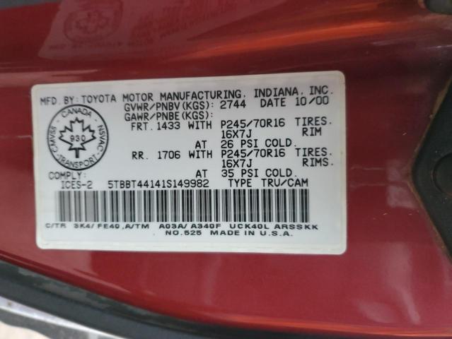 2001 TOYOTA TUNDRA ACCESS CAB