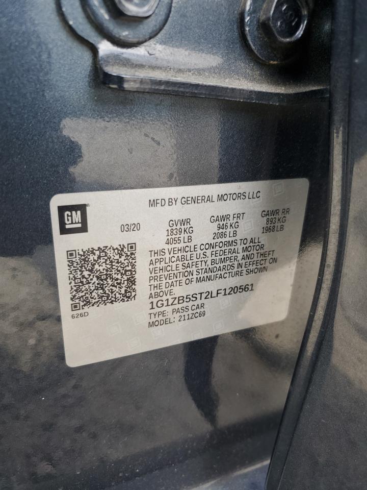 2020 Chevrolet Malibu Ls VIN: 1G1ZB5ST2LF120561 Lot: 58537375