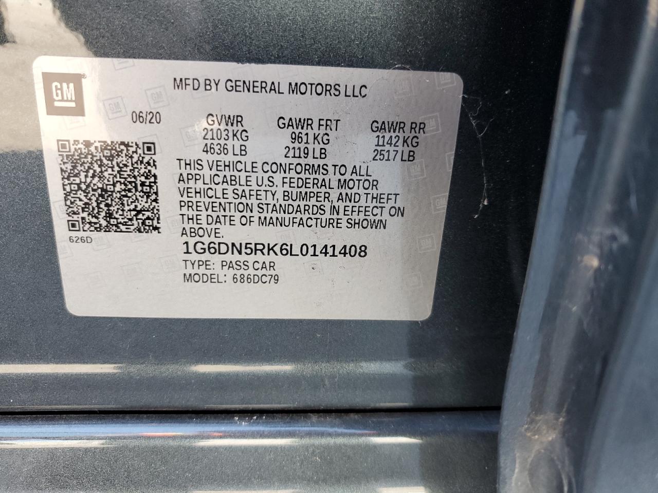 2020 Cadillac Ct5 Premium Luxury VIN: 1G6DN5RK6L0141408 Lot: 46936755