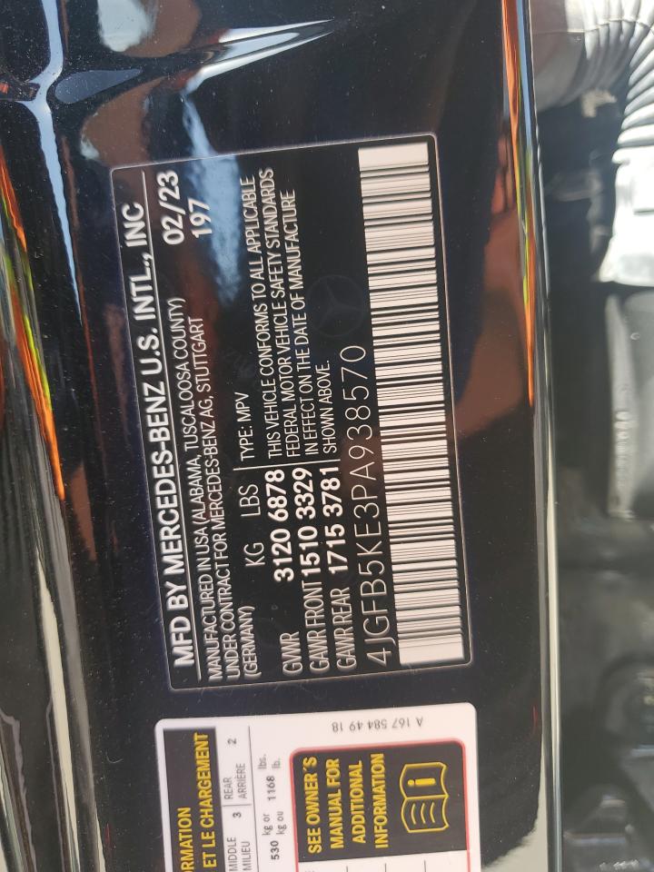 2023 Mercedes-Benz Gle 450 4Matic VIN: 4JGFB5KE3PA938570 Lot: 49989375