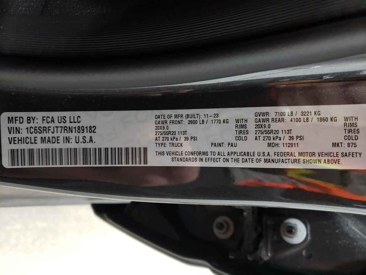 1c6srfjt7rn189182 1C6SRFJT7RN189182 2024 Ram 1500 Laramie