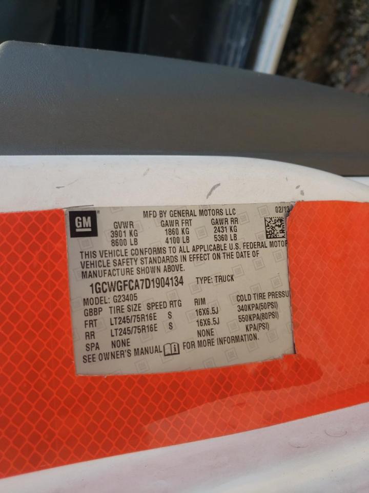 2013 Chevrolet Express G2500 VIN: 1GCWGFCA7D1904134 Lot: 50896175