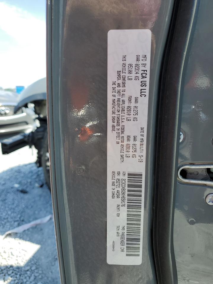 2019 Dodge Charger Sxt VIN: 2C3CDXBG9KH650176 Lot: 51078955